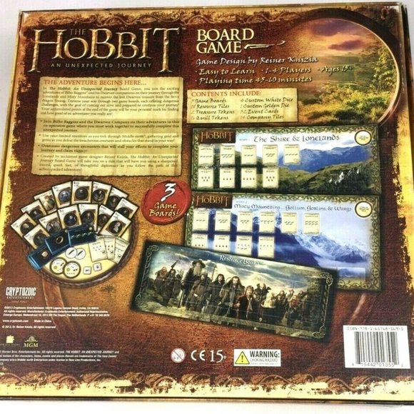 The Hobbit: An Unexpected Journey Board Game Cryptozoic 2013 Complete - Picture 4 of 4